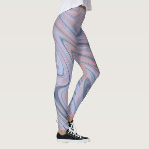 Pastel Marble Liquid Pink Blue Patroon Leggings