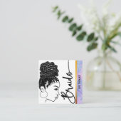 Pastel Marble Modern Hair Braiding Salon Square Bu Vierkante Visitekaartje (Staand voorkant)