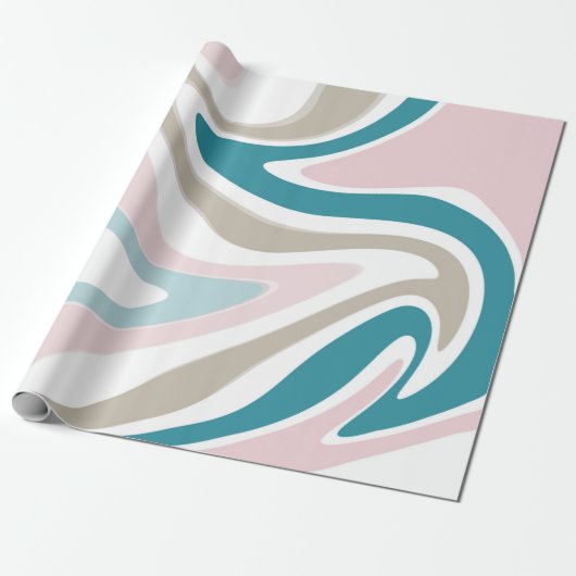 Pastel Marble Painting Swirl Cadeaupapier (Uitgerold)