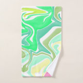 Pastel Marble Swirl Bathroom Towel Set Bad Handdoek (Handdoek)