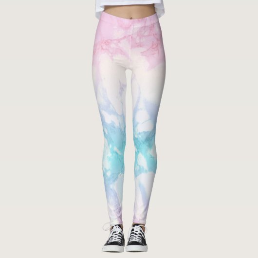 Pastel Marble Texture Leggings (Voorkant)