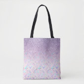 *~* Pastel Marble Tiles Paars Glitter Tote Bag (Voorkant)