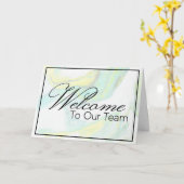 Pastel Marbled Welkom bij het Team Nieuwe Medewerk Kaart (Gele Bloem)