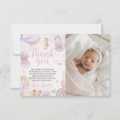 Pastel Mariene Foto Bedankkaart Kaart (Voorkant)