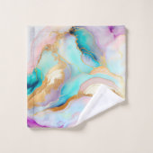 Pastel marmer abstracte glitterkunst bad handdoek (Wasdoekje)