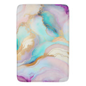 Pastel marmer abstracte glitterkunst badmat (Voorkant Verticaal)