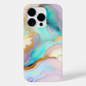 Pastel marmer abstracte glitterkunst Case-Mate iPhone case (Achterkant)
