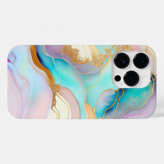 Pastel marmer abstracte glitterkunst Case-Mate iPhone case (Achterkant (horizontaal))
