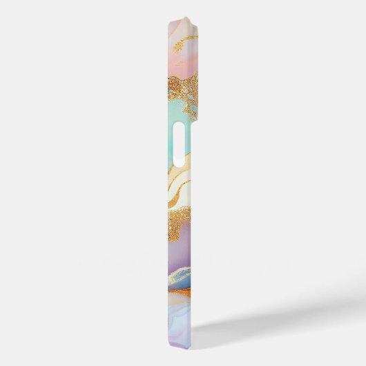Pastel marmer abstracte glitterkunst Case-Mate iPhone case (Achterkant / Rechts)