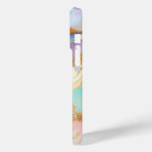 Pastel marmer abstracte glitterkunst Case-Mate iPhone case (Achterkant / Links)