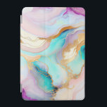 Pastel marmer abstracte glitterkunst iPad mini cover<br><div class="desc">Afbeelding van kleurrijke vloeibare marmer-inktextuur met glitteraccenten.</div>