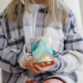 Pastel marmer abstracte glitterkunst koffiemok