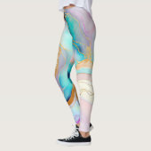 Pastel marmer abstracte glitterkunst leggings (Links)