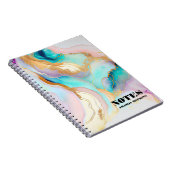 Pastel marmer abstracte glitterkunst notitieboek (Rechterzijde)