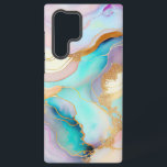 Pastel marmer abstracte glitterkunst samsung galaxy hoesje<br><div class="desc">Afbeelding van kleurrijke vloeibare marmer-inktextuur met glitteraccenten.</div>