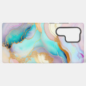 Pastel marmer abstracte glitterkunst samsung galaxy hoesje (Achterkant horizontaal)