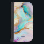 Pastel marmer abstracte glitterkunst galaxy s4 portefeuille hoesje<br><div class="desc">Afbeelding van kleurrijke vloeibare marmeren inkttextuur met glitteraccenten. Aangepaste moderne typografie.</div>