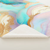 Pastel marmer abstracte glitterkunst sherpa deken (3/4)