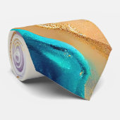 Pastel marmer abstracte glitterkunst stropdas (Opgerold)