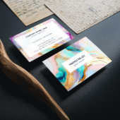 Pastel marmer abstracte glitterkunst visitekaartje