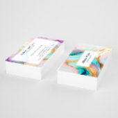 Pastel marmer abstracte glitterkunst visitekaartje