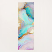 Pastel marmer abstracte glitterkunst yogamat (Achterkant)
