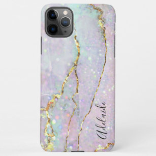 pastel marmer art glitter iPhone 11Pro max hoesje