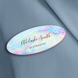 Pastel marmer glitter turquoise naamplaatje