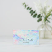 pastel marmer glitter visitekaartje (Staand voorkant)