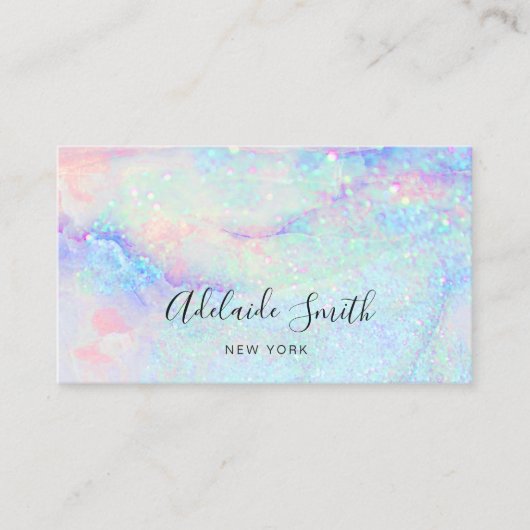 pastel marmer glitter visitekaartje (Voorkant)