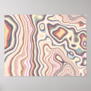 Pastel Marmer Harmonie Flow Poster
