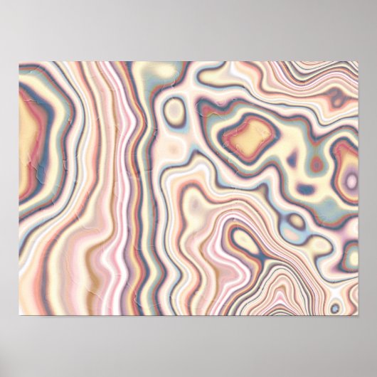 Pastel Marmer Harmonie Flow Poster (Voorkant)