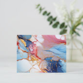 Pastel Marmer met Gouden Elegantie Briefkaart (Staand voorkant)