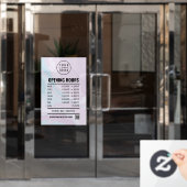 Pastel Marmer Openingstijden Venster Cling Raamsticker (Kantoordeur)