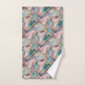 PASTEL MARMER PAARSE GRID ONTWERP BADHANDDOEK SET BAD HANDDOEK (Handdoek)