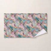 PASTEL MARMER PAARSE GRID ONTWERP BADHANDDOEK SET BAD HANDDOEK (Handdoek)