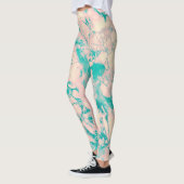 Pastel Marmer Roze en Turquoise Leggings (Links)