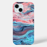 Pastel Marmer Vloeibare Kunst Hoesje | Roze en Bla