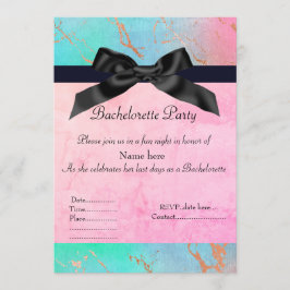 Pastel marmer vrijgezellenfeest groen roze nieuw l kaart