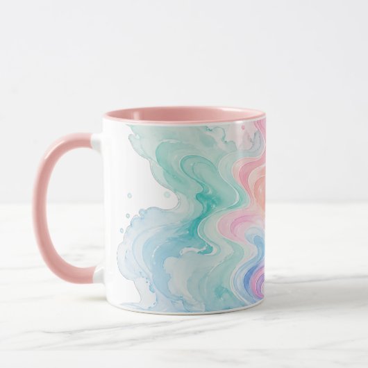 Pastel Marmer Wervel Accent Mok (Links)