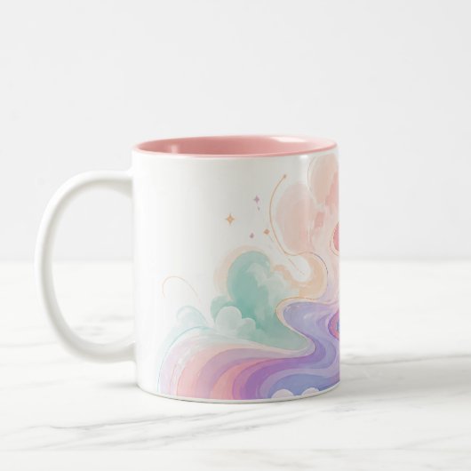 Pastel Marmer Wervel Accent Mok (Links)