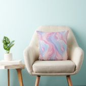 Pastel Marmer Wervelpatroon Roze Blauw Abstract Kussen (Stoel)