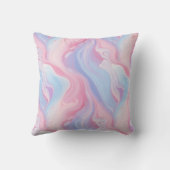 Pastel Marmer Wervelpatroon Roze Blauw Abstract Kussen (Achterkant)