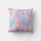 Pastel Marmer Wervelpatroon Roze Blauw Abstract Kussen (Voorkant)