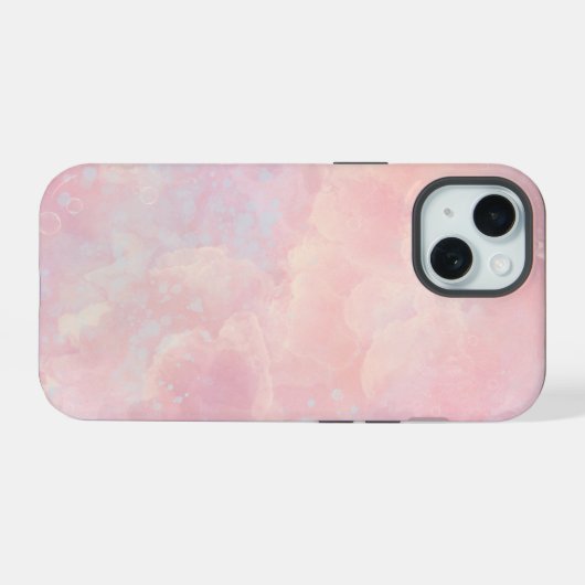 Pastel marmeren inkt achtergrond iPhone 15 case (Achterkant horizontaal)