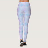  pastel marmeren lavendel hemelsblauw roze leggings (Achterkant)