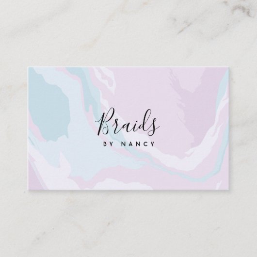 pastel marmeren vlechten visitekaartje (Voorkant)