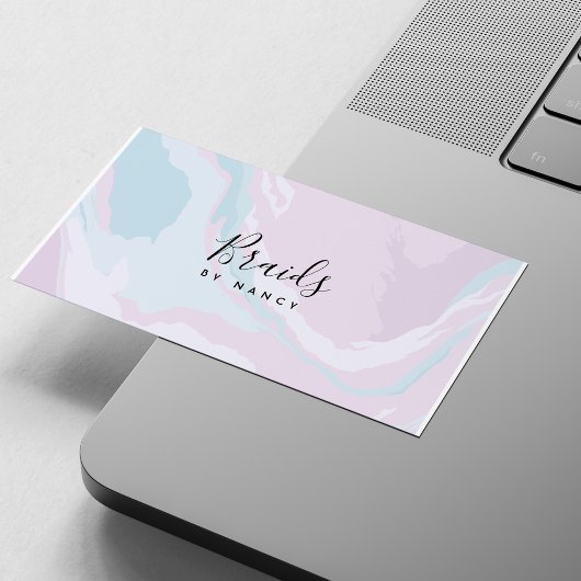 pastel marmeren vlechten visitekaartje