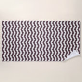 Pastel maroon zigzag streep geometrisch strandlaken (Voorkant)