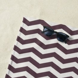 Pastel maroon zigzag streep geometrisch strandlaken